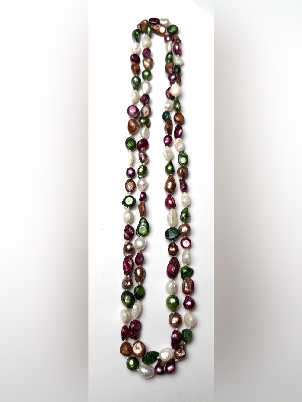 Freshwater natural uncultured dyed pearl necklace